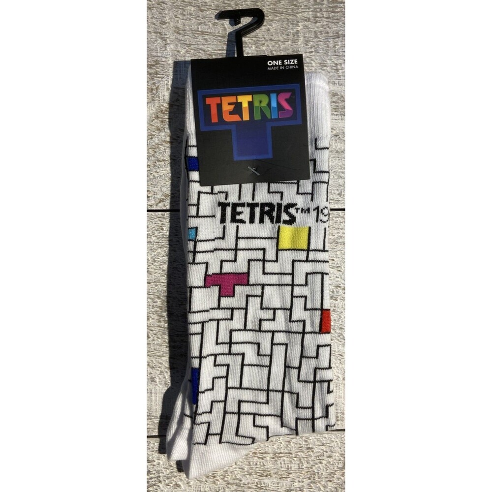 Tetris Crew Socks Size 6-12 #D111